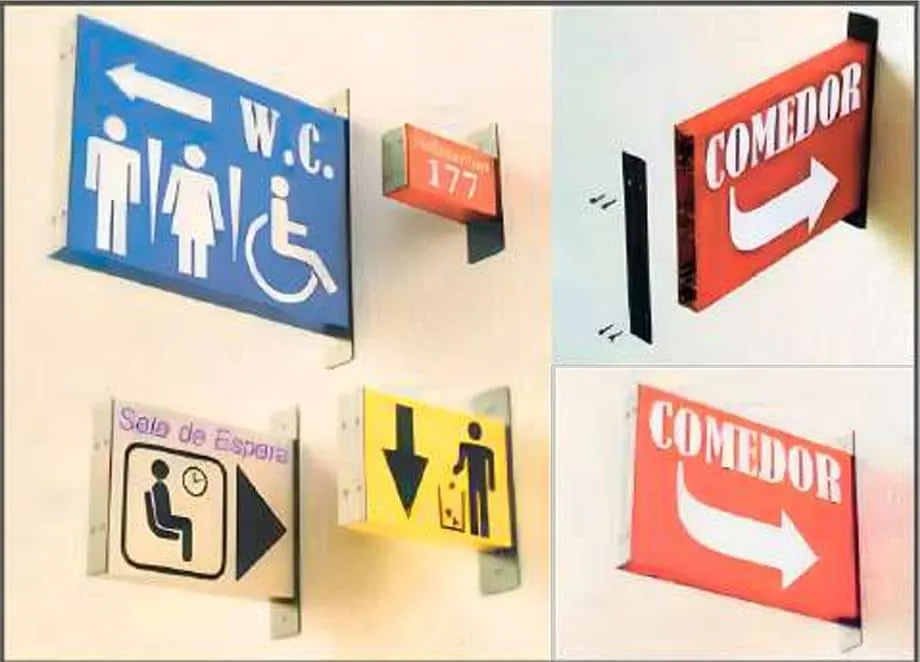 Banderola de aluminio sistema recto estándar para señalización, varios colores