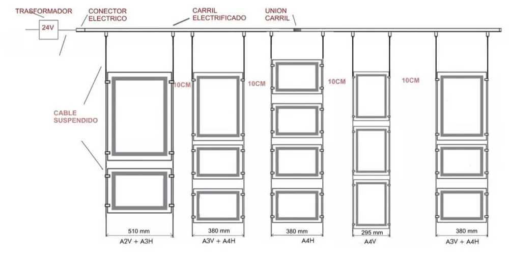 Perfil de aluminio electrificado y accesorios para iluminación de carpetas — imagen 8
