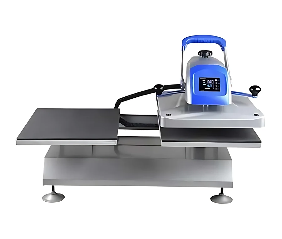 Prensa térmica PT07 de doble plato con desplazamiento lateral para producción textil