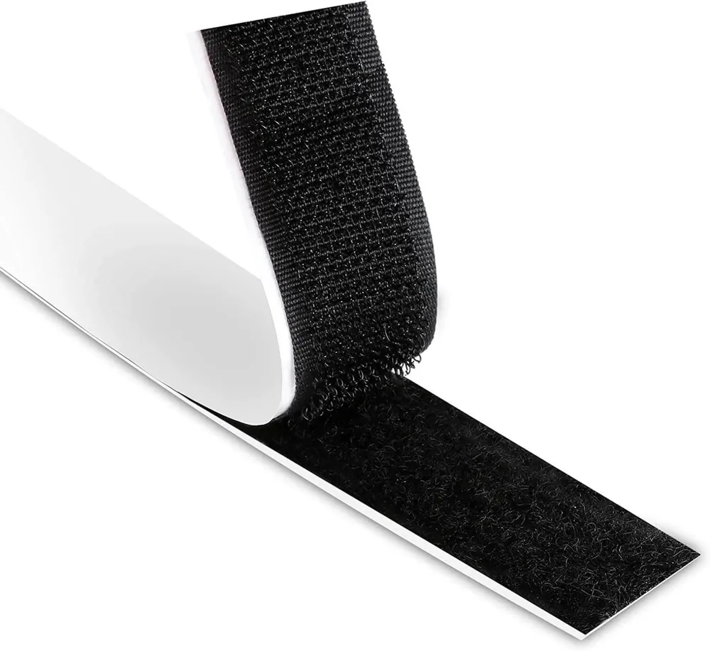 Velcro adhesivo blanco o negro en rollos de macho y hembra para fijaciones