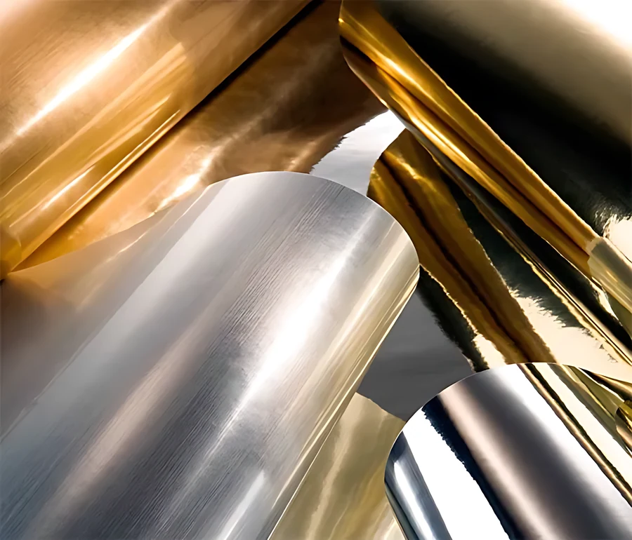 Vinilo metalizado plata u oro efecto espejo brillo y cepillado